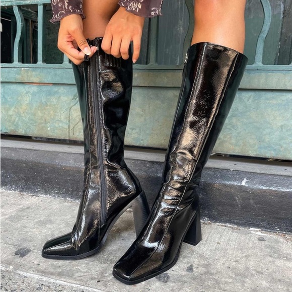 Princess Polly vegan patent leather boots nwot - Picture 2 of 11